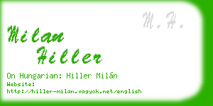 milan hiller business card